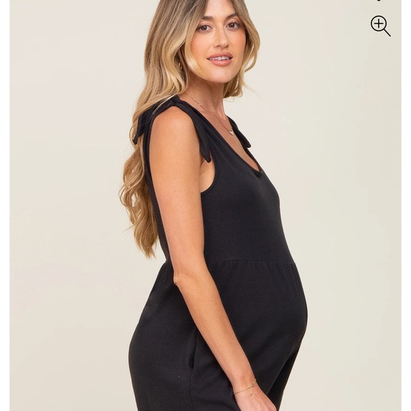Pinkblush Black Knot Strap Maternity Romper - Picture 3 of 5